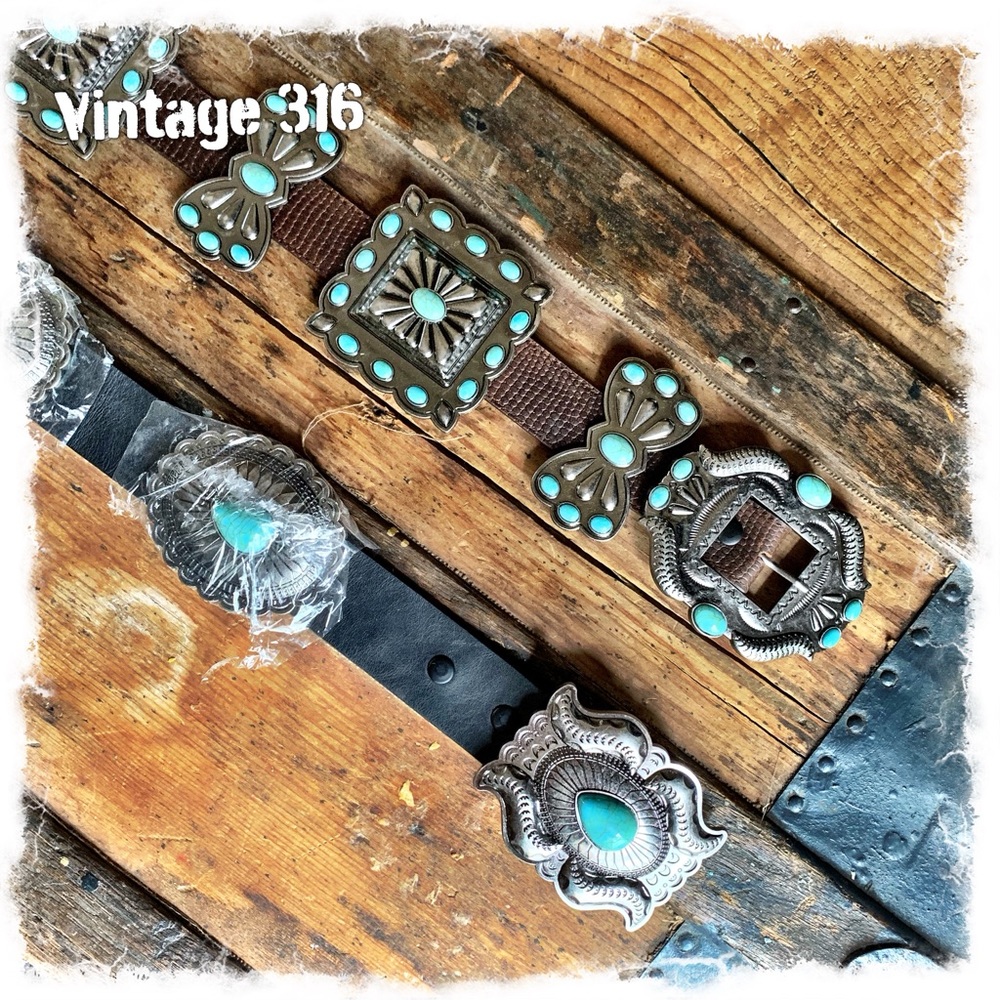 LAST ONE ~ Turquoise Concho Belt - Picture 4 of 5